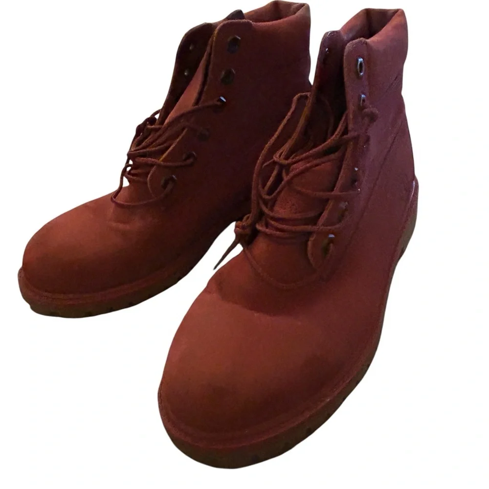 Timberland Women's 6” Premium BURGUNDY Nubuck leather work boot size 7